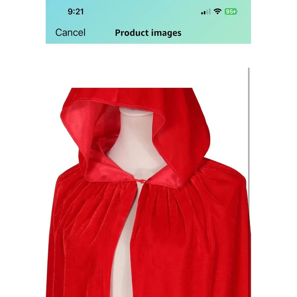 BIGXIAN Kids Hooded Velvet Cloak Halloween‎ Christmas Cosplay Fancy Cape H-306